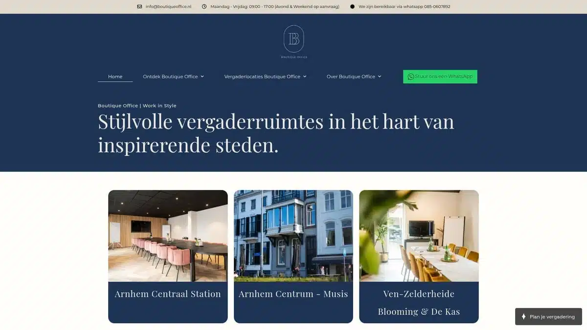 Zakelijke vergaderlocatie Arnhem Boutique Office